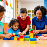 **Image Prompt:** "A group of fully clothed preschool children engaged in imaginative play with building blocks in a brightly lit, colorful classroom. Toys and art supplies are visible in the background. Safe for work, appropriate content, professional learning environment, well-formed hands, proper finger count, natural body proportions, perfect anatomy, family-friendly."