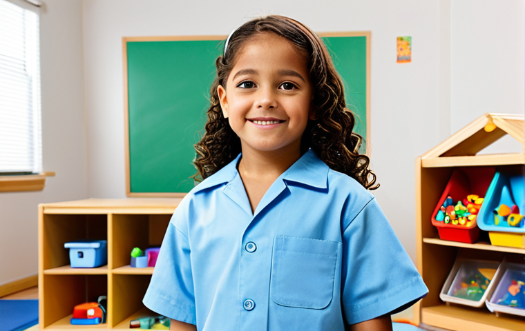 유아교육지도사로서 근무 중 건강 관리법 - **Subject:** A female child care provider. **Clothing:** Fully clothed in modest, professional attir...