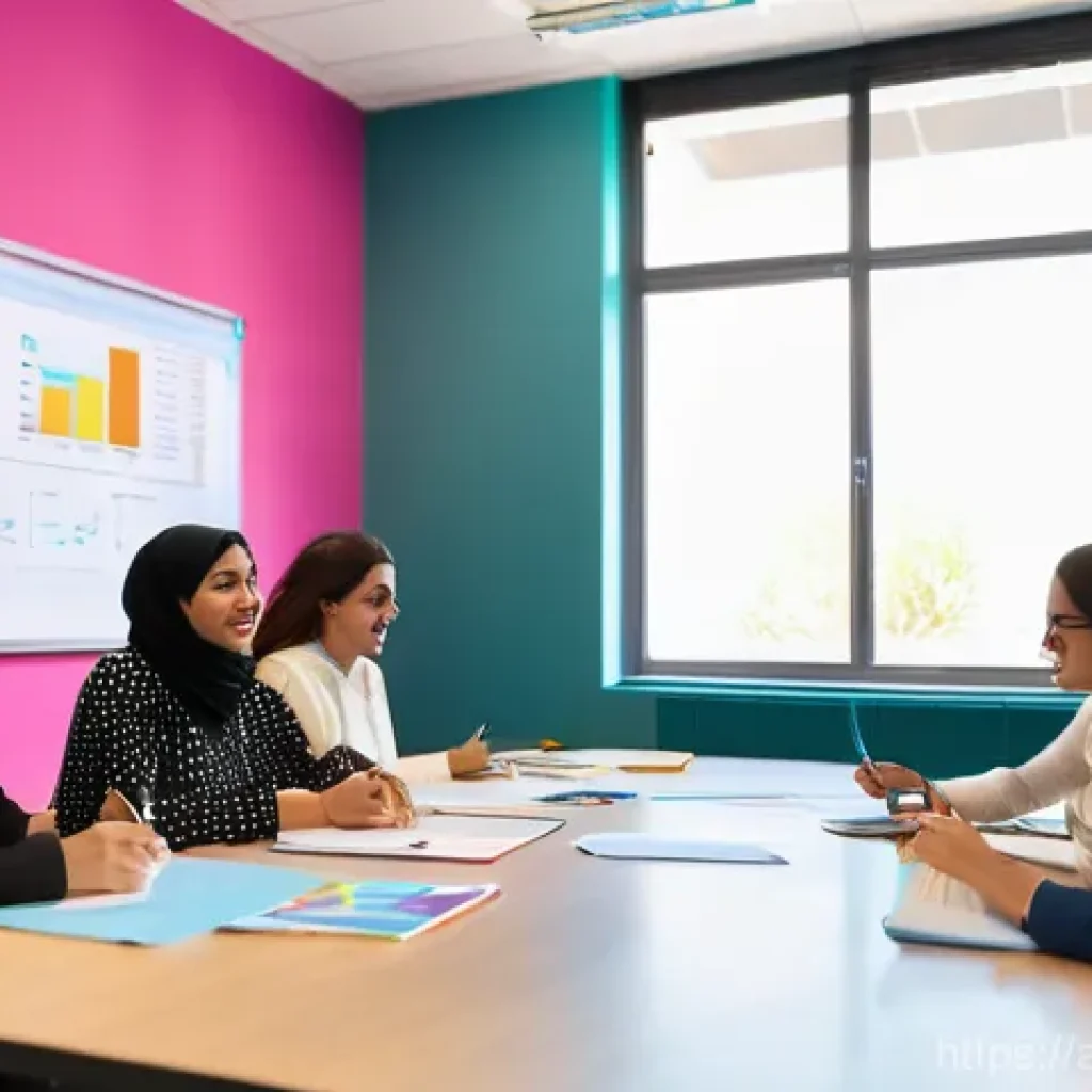 유아교육지도사 경력개발 로드맵 - **Prompt 1: Empowered Educators in a Collaborative Workshop**
    "A group of diverse Arab female ea...