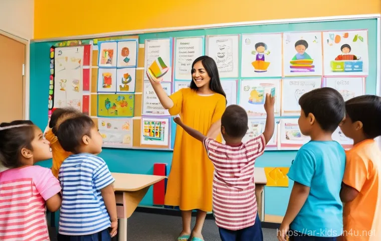 유아교육지도사로서의 멘토링 역할 - **Prompt 1: The Encouraging Teacher and Confident Learners**
"A vibrant and welcoming kindergart...