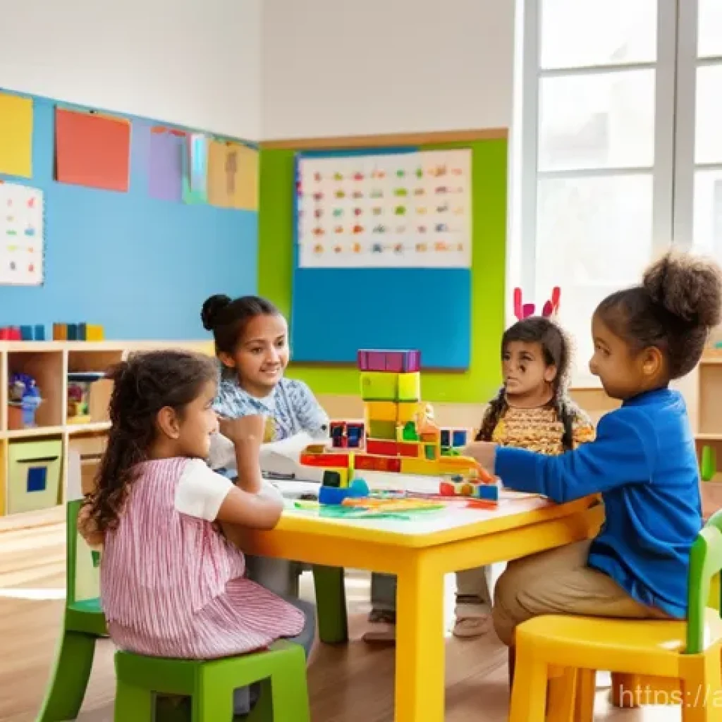 유아교육지도사 자격증 시험 후 후기 공유 - **Prompt:** A diverse group of joyful and engaged young children, aged 2-5, in a bright, modern earl...