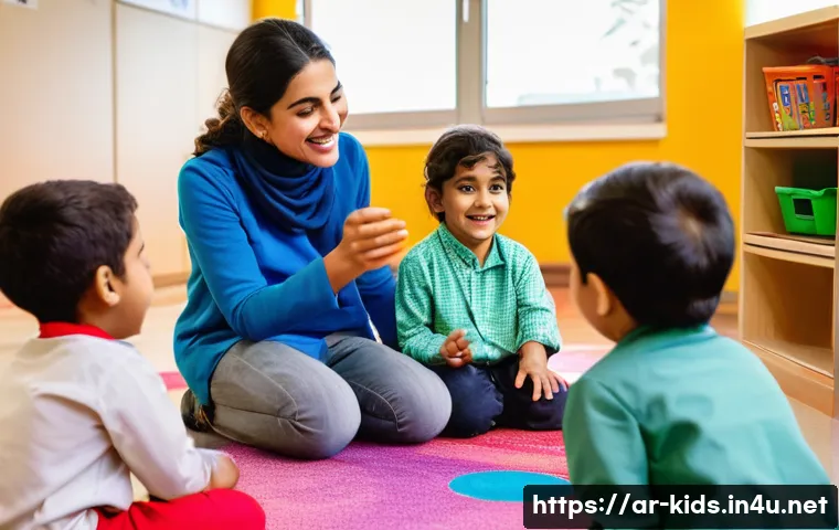 유아교육지도사 필기시험 합격 후 실기시험 준비법 - **Prompt:** "A vibrant and joyful early childhood classroom setting, bathed in warm, natural light. ...